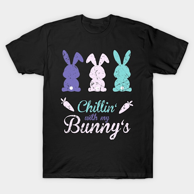 Chillin With My Bunny's Easter Bunny Funny Easter T-Shirt by Schwarzweiss